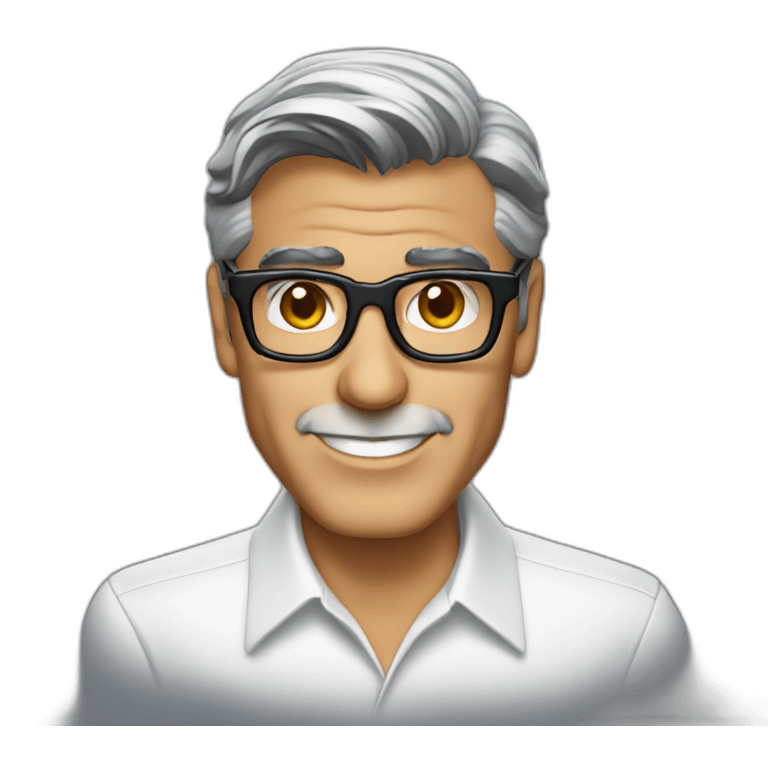 George clooney wearing glasses white shirt emoji