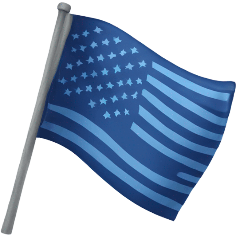 ON MODERN FLAG.  NO RED STRIPES. FLAG. Similar to American emoji flag - use only deep blue - NO RED -  with blue stripes emoji