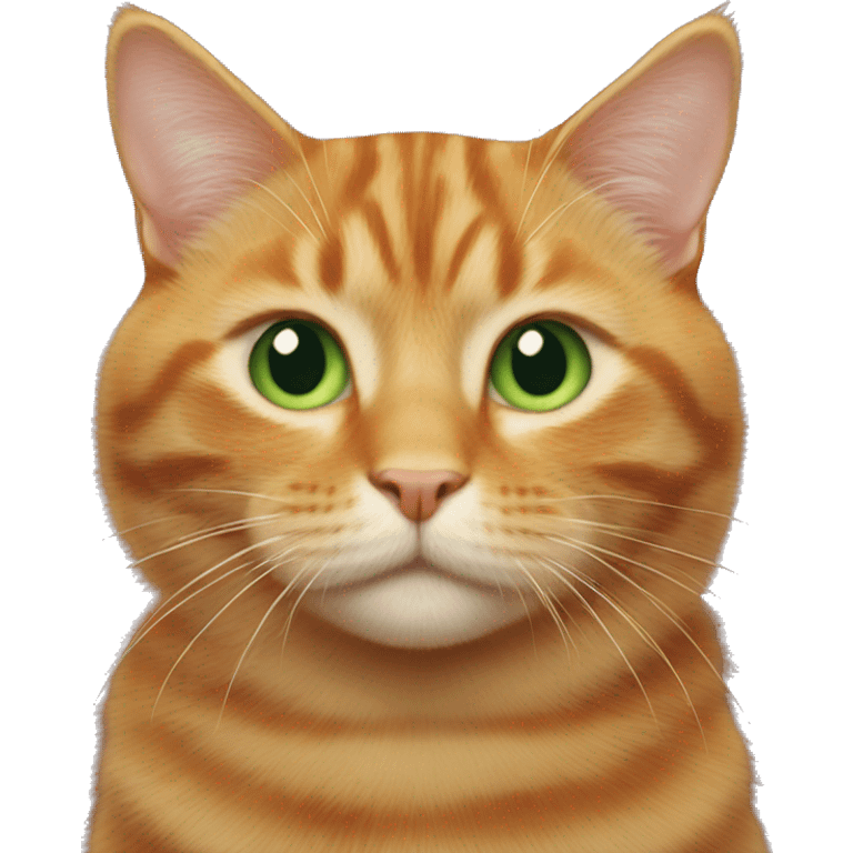 Green eyed ginger cat happy emoji