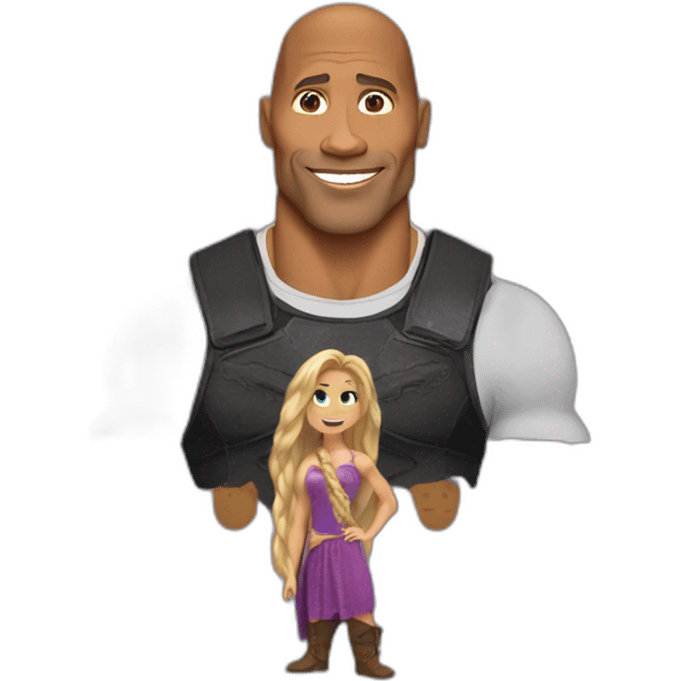 Dwayne Johnson with rapunzel hair emoji