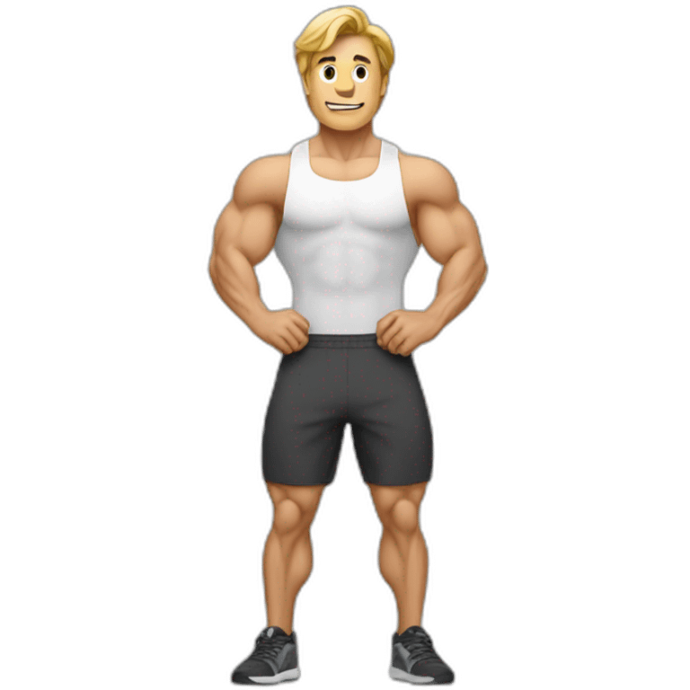 Homme blanc qui fait de la musculation emoji