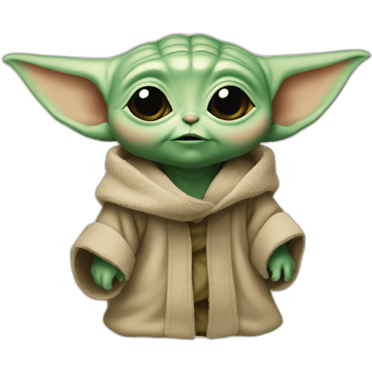 Baby yoda fanning emoji