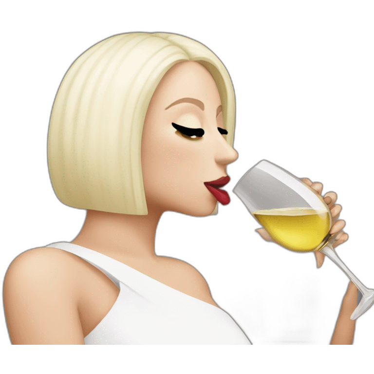 lady gaga drinking wine emoji