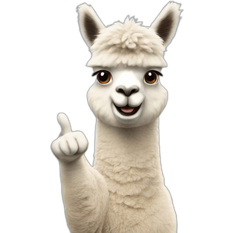 Alpaca thumb Up on 4k emoji