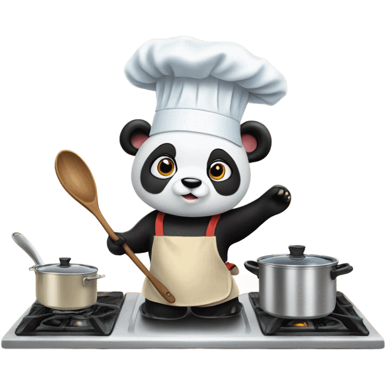 Panda bear cooking  emoji