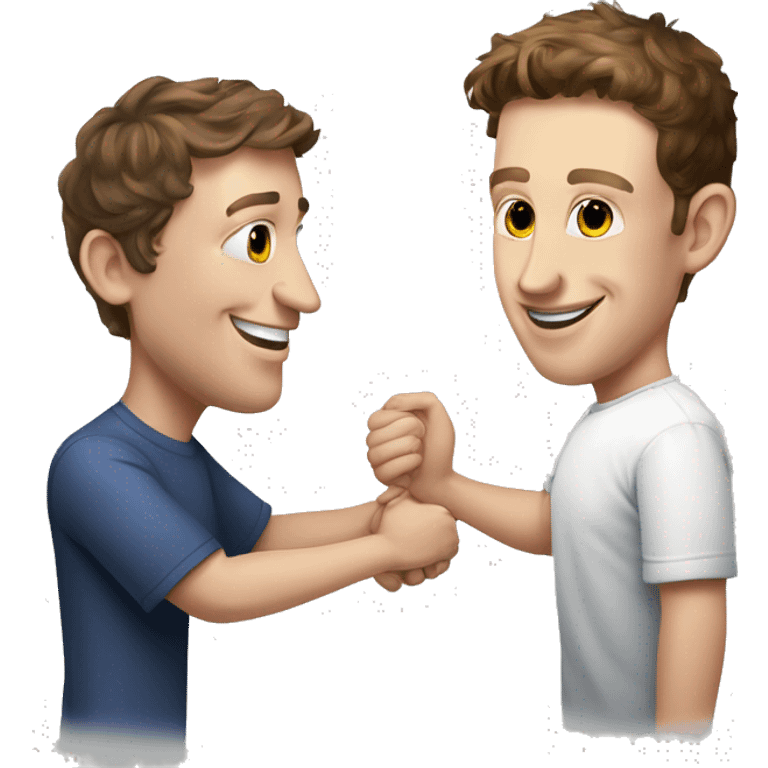 Mark Zuckerberg and Eduardo Saverin shaking hands emoji