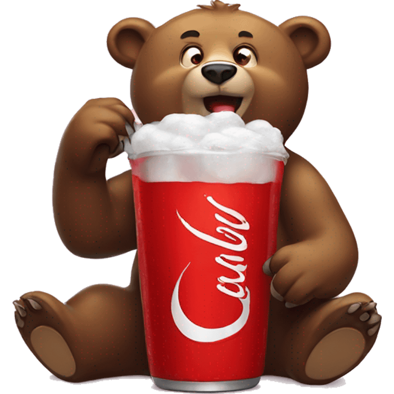 Bear drink coke emoji