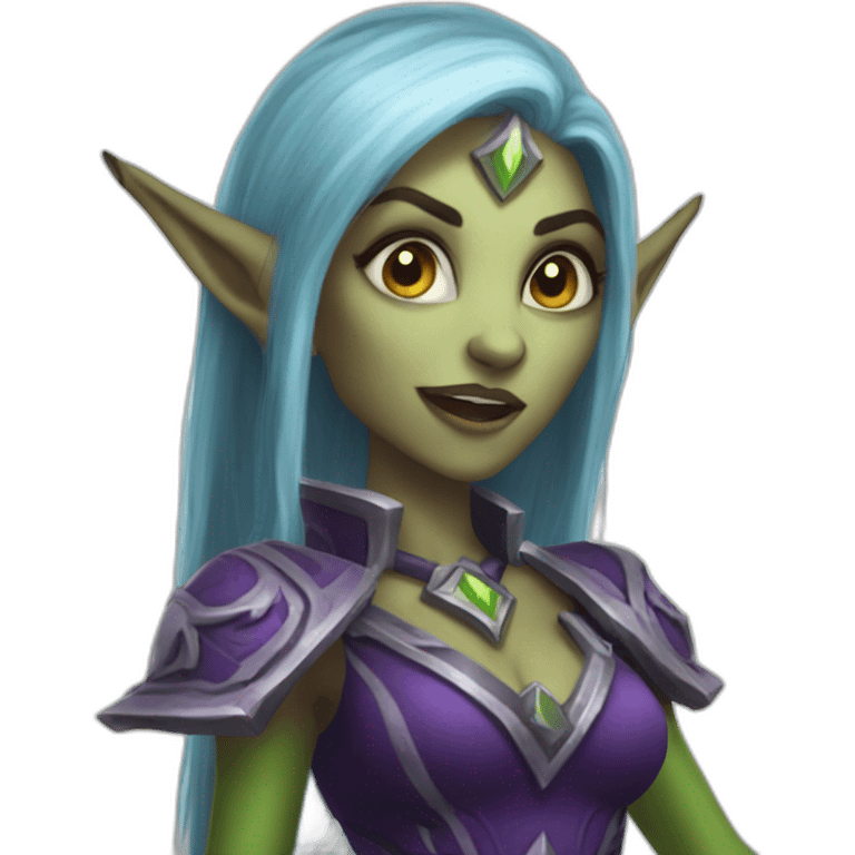 warcraft night elf hunger female waving emoji