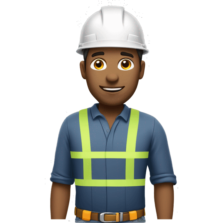 Contractor, male, with safety hat emoji