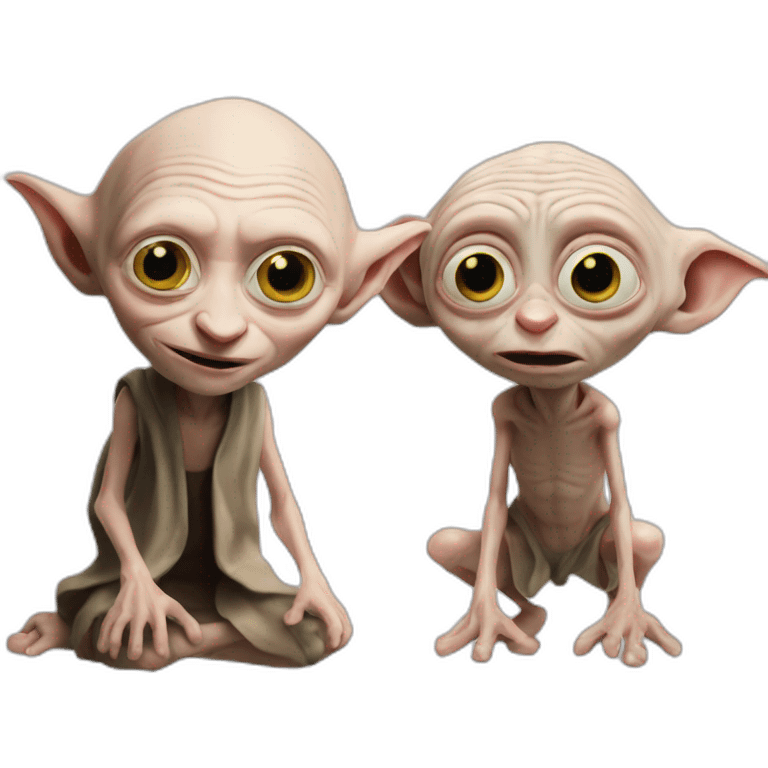 Dobby and gollum togethet emoji