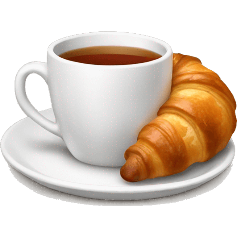 cup of tea with croissant emoji