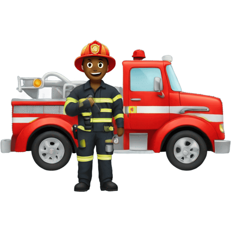 Firefighter in a truck emoji