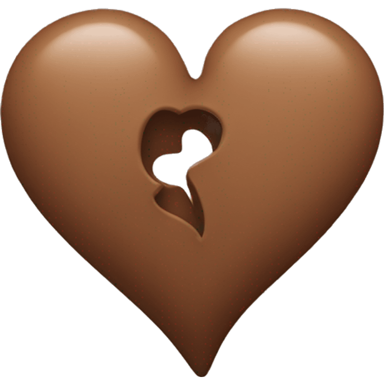 brown pastel heart two halves emoji