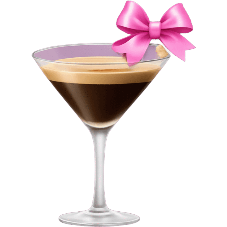 Espresso martini with a pink bow emoji