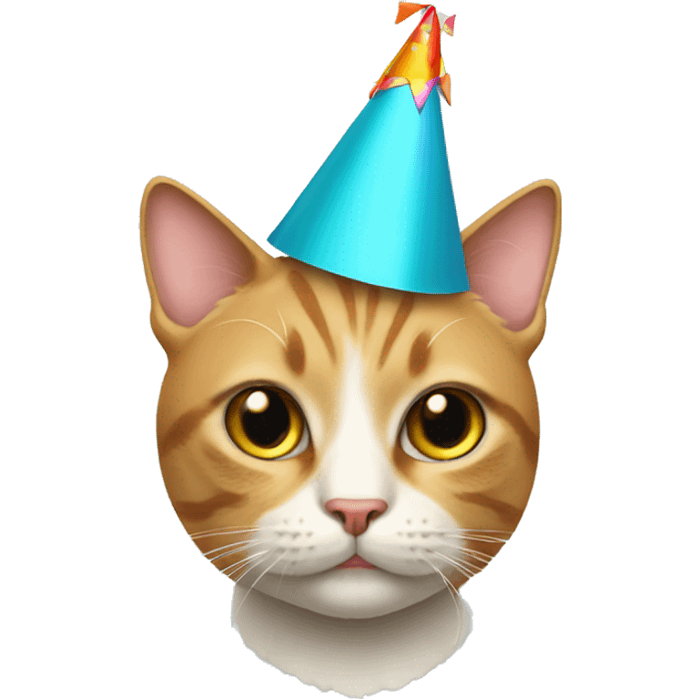 Cat wearing a party hat emoji