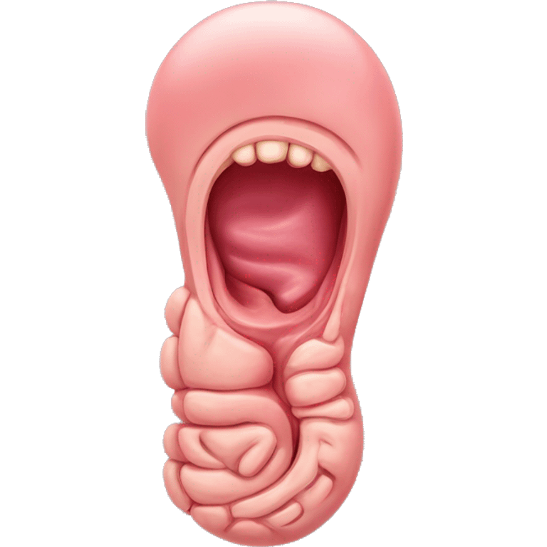 “A detailed illustration of a human stomach, with its curved shape, inner lining, and digestive features, showing subtle shading and a natural pinkish hue.” emoji