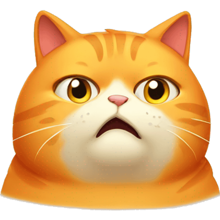 Dissatisfied fat orange cat emoji