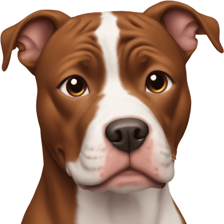 Red brown pitbull with white face emoji