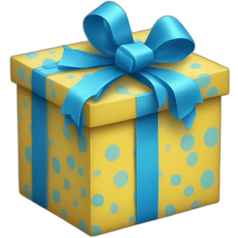 Yellow and blue gift box emoji