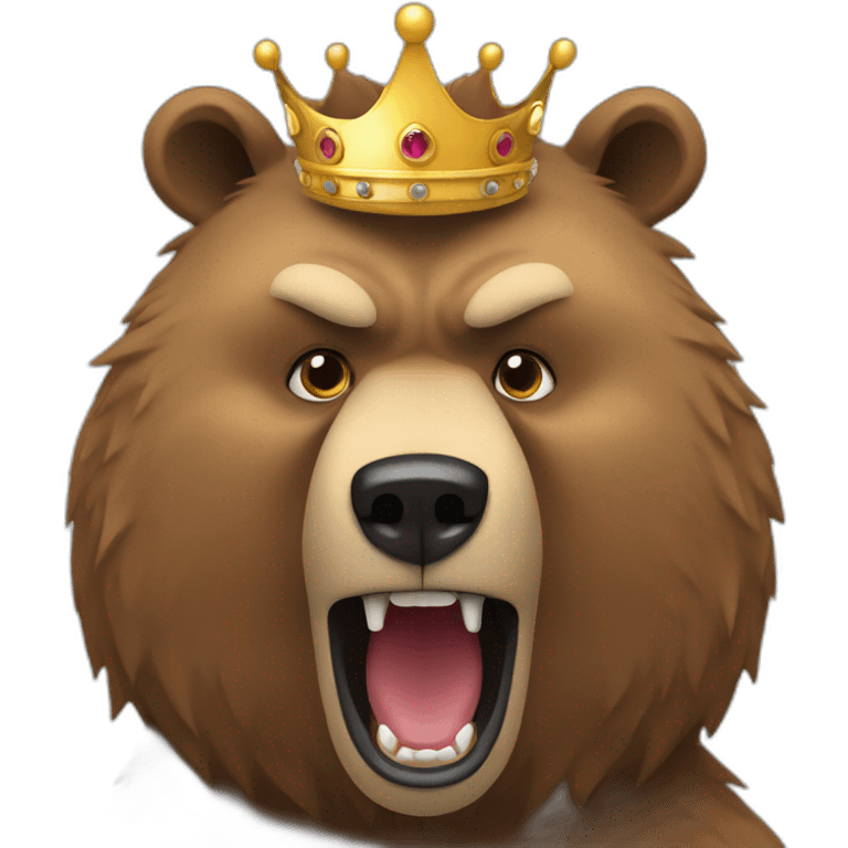 grizzly bear with a crown angry emoji