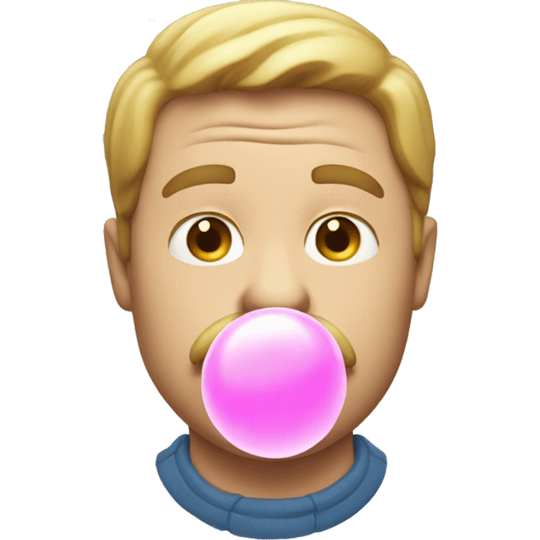 White man blowing bubble gum emoji