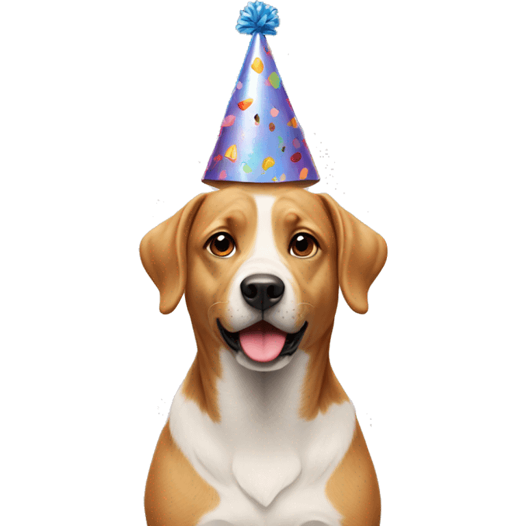 dog with birthday hat emoji