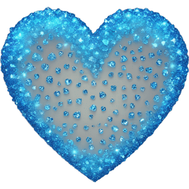 Cuore blu con brillantini  emoji