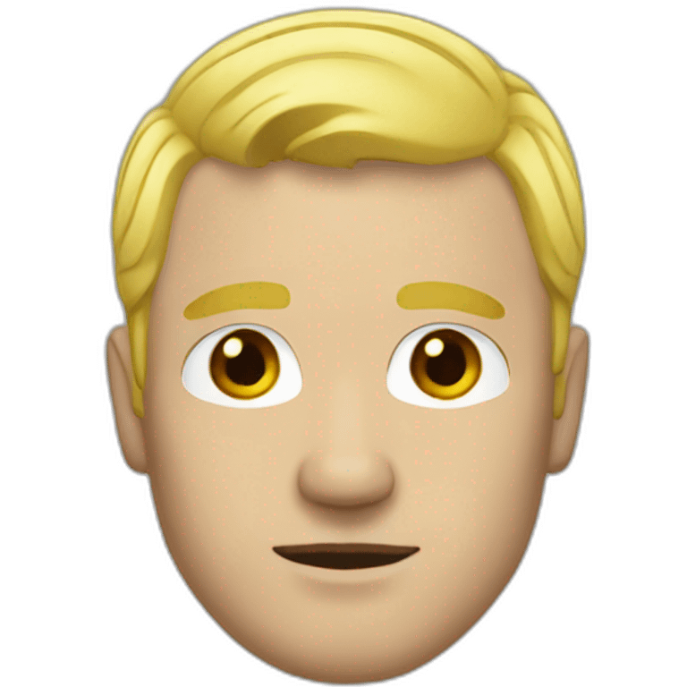 blonde man with black eyebrows emoji