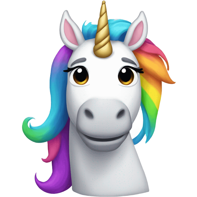 Cartoon pride unicorn emoji