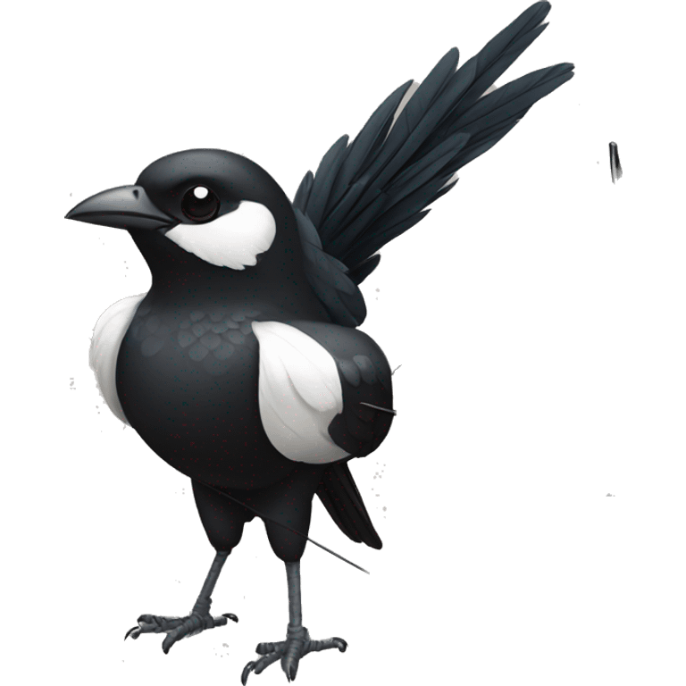 a magpie holding a bow and arrow emoji