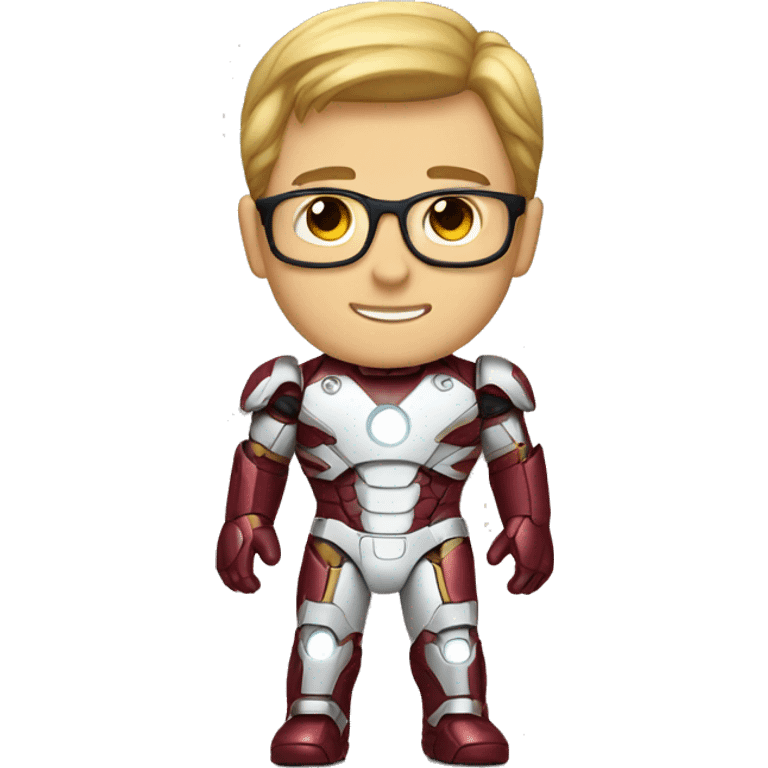 white nerd guy inside ironman suit emoji