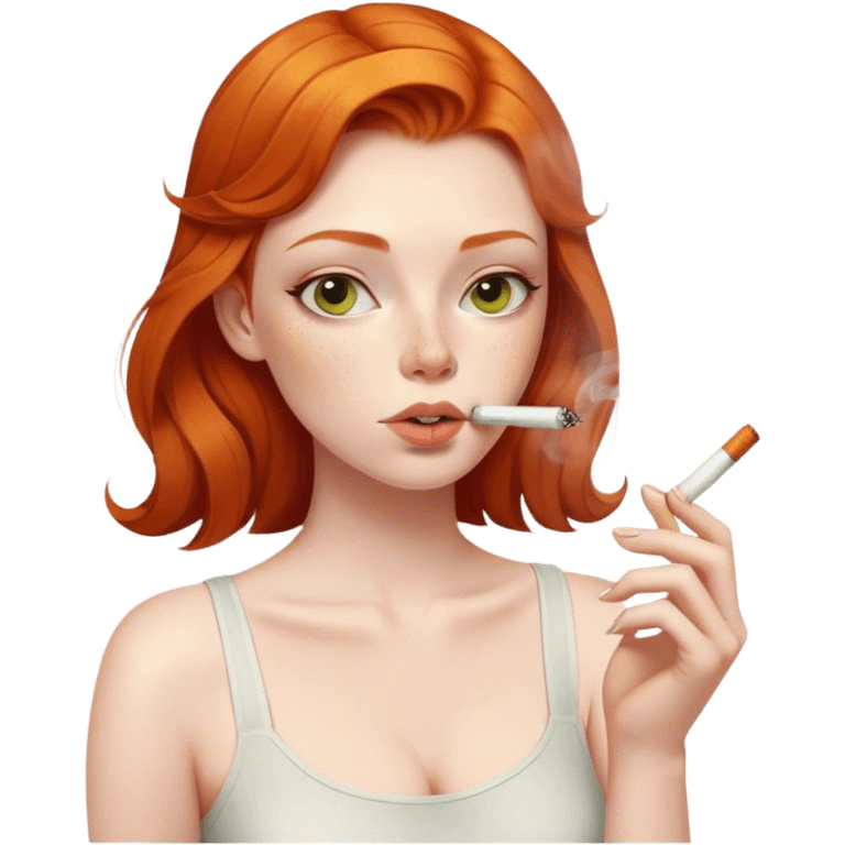 Ginger girl smoking cigarettes emoji