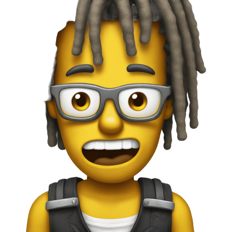 bart simpson with juice world dreads and brown skin emoji