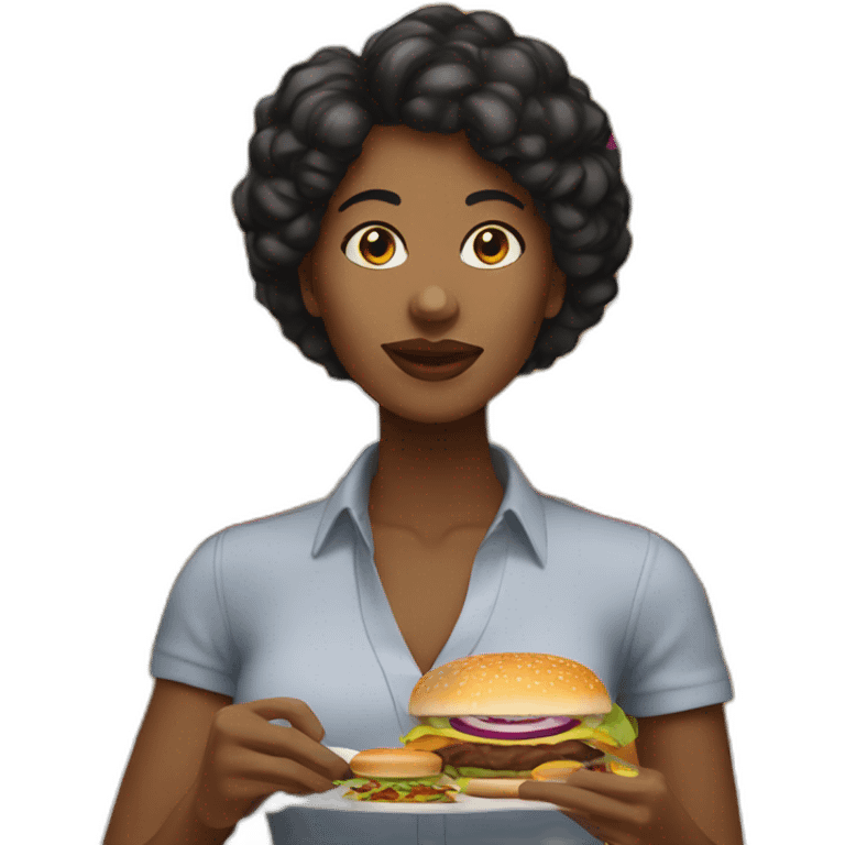 black-woman-with-burguer emoji