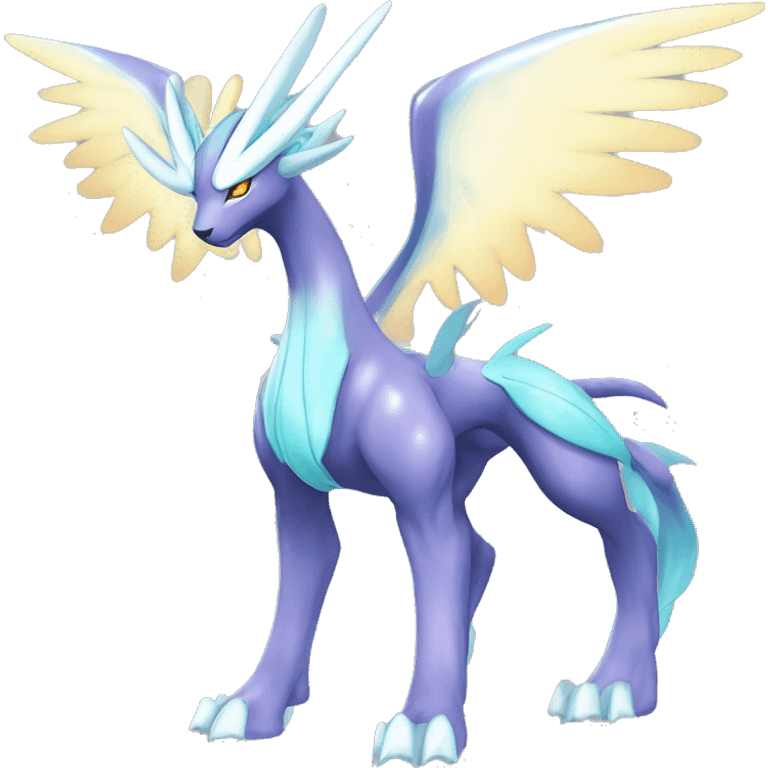  cool edgy shiny colorful godly ethereal Suicune-Dialga-Fakemon full body emoji