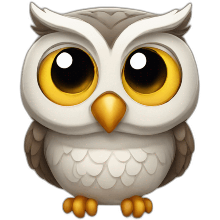 Owl with smile emoji