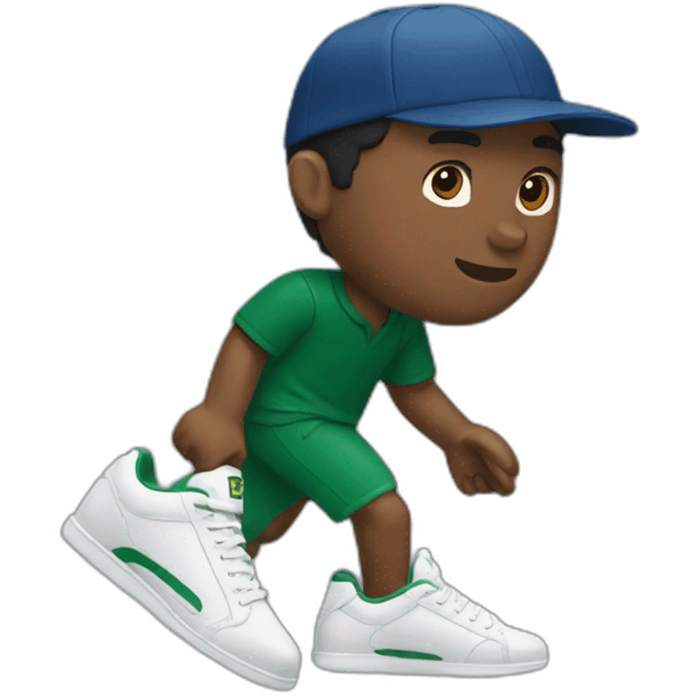 Black guy using lacoste emoji