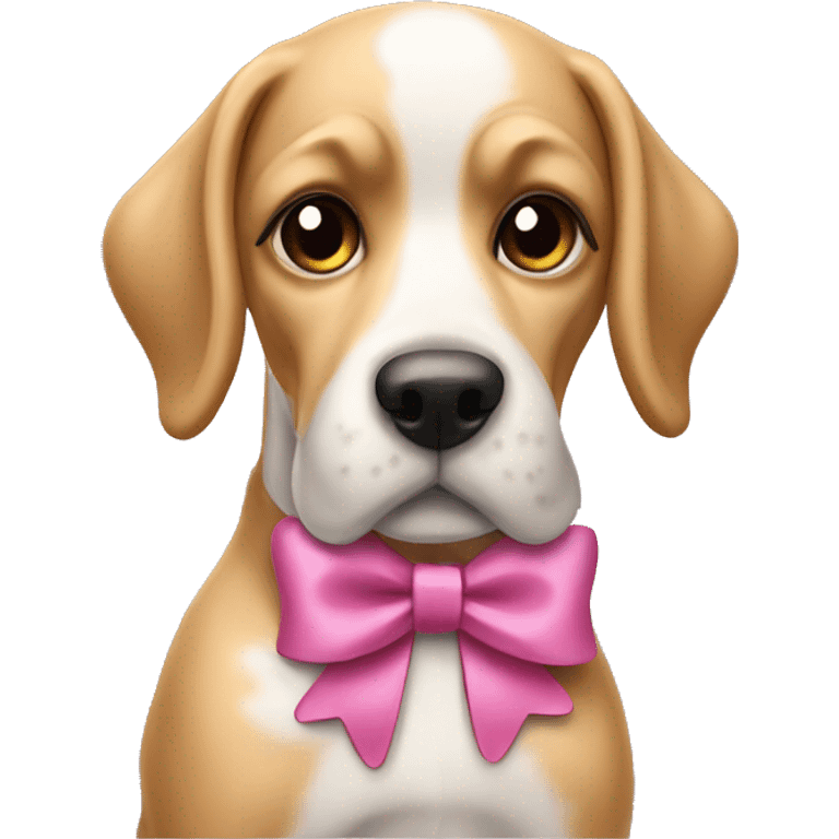 Dog with coquette bow emoji