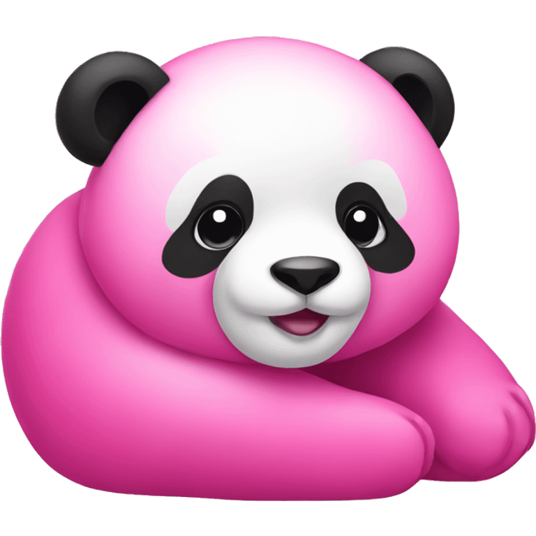 pink panda laying emoji