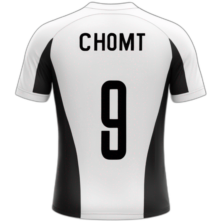 9 soccer jersey in black and white from the back emoji