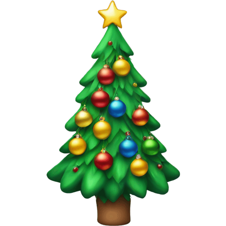 Christmas tree with colorful ornaments emoji