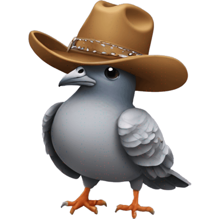 pigeon with cowboy hat and cowboy boots emoji