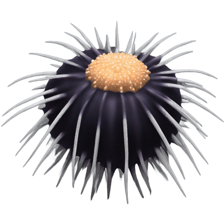 Black realistic sea urchin with long spikes emoji