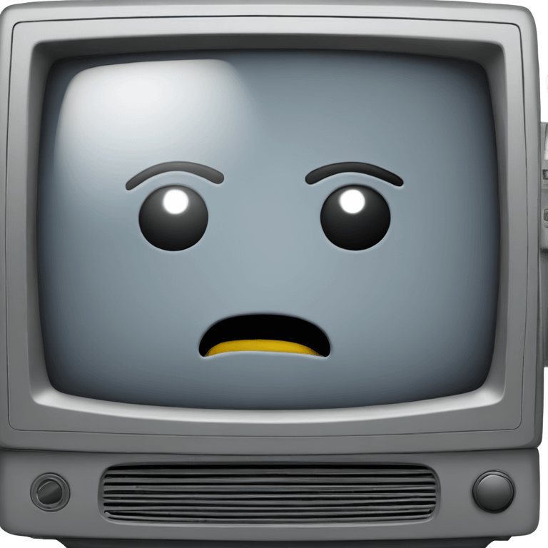 Gray television turned off with X emoji