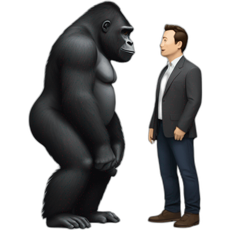 Gorilla meeting Elon Musk emoji