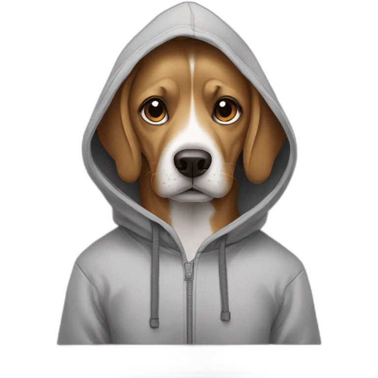 Dog wearing a hoodie emoji