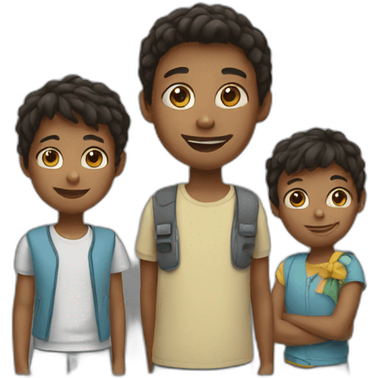 three kids emoji