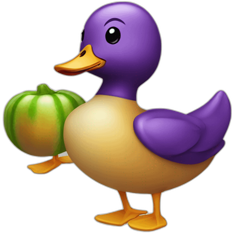 duck with a eggplant emoji