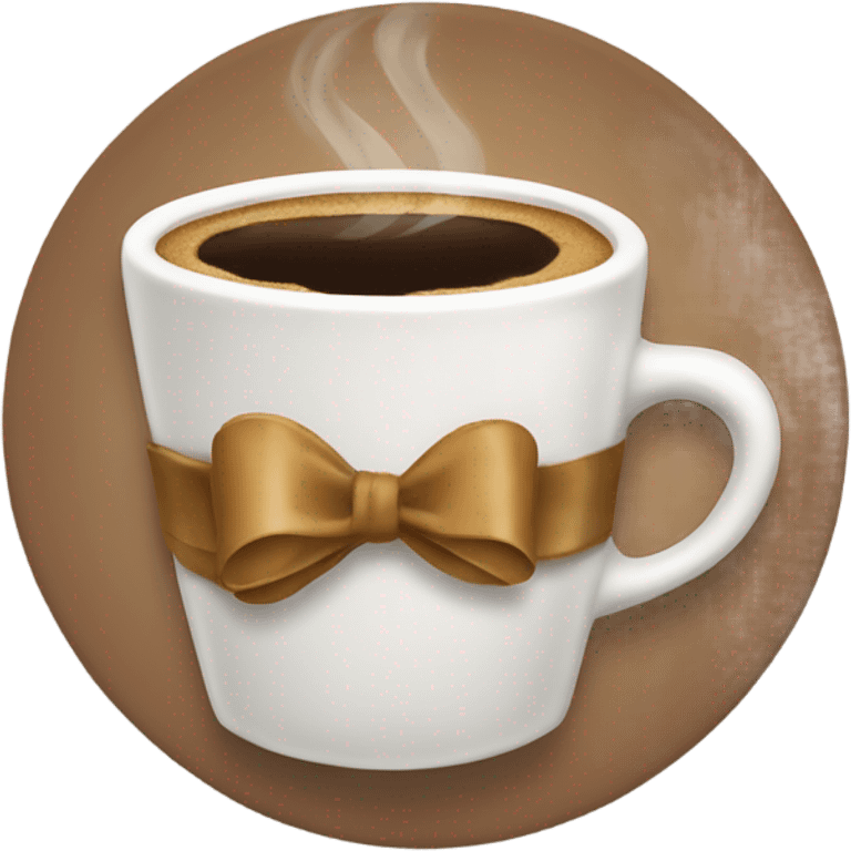 Coffee with bow emoji