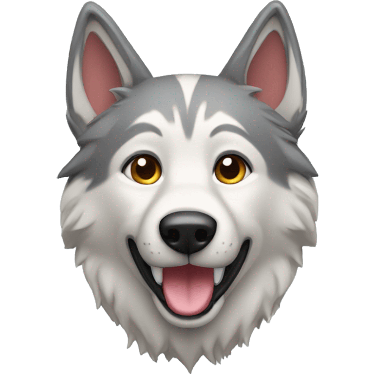 Chien loup avec un jouet emoji